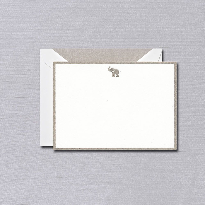 Engraved Elephant Bordered Cards