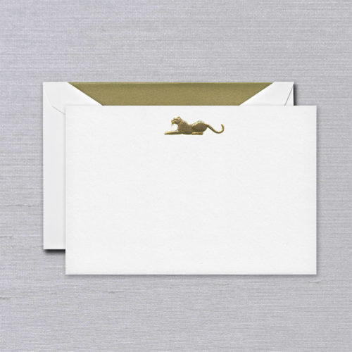 Engraved Leopard Correspondence Cards