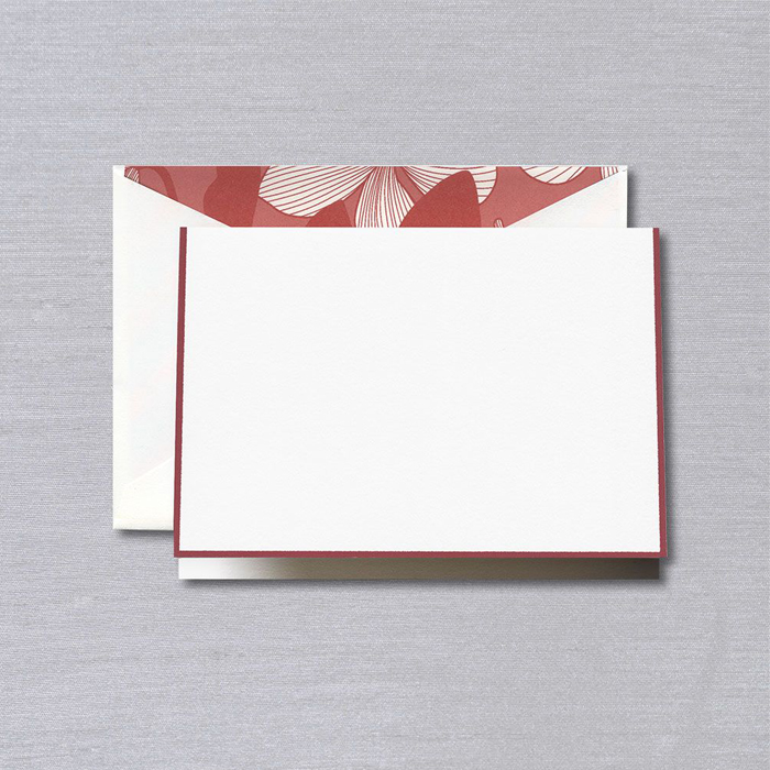 Red Bordered Notes finestationery