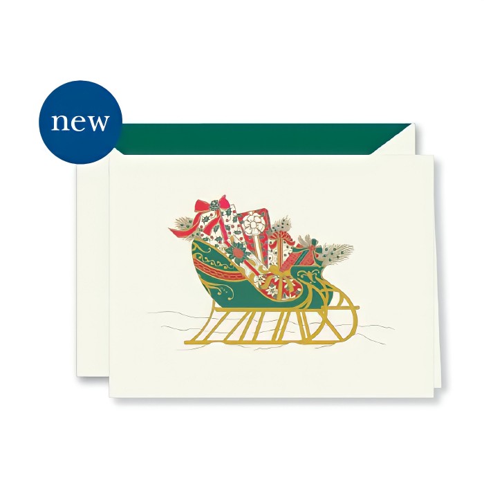 Foil Embossed Sleigh Cards