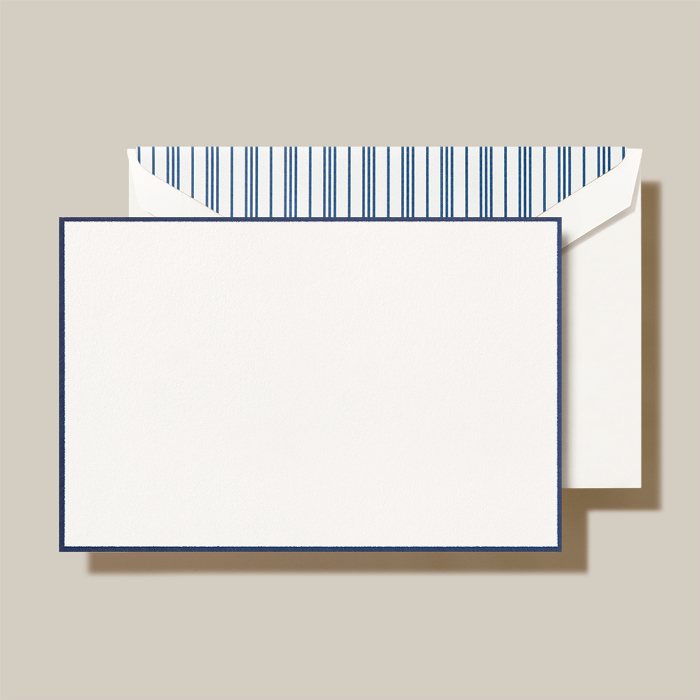 Navy Blue Bordered Correspondence Cards